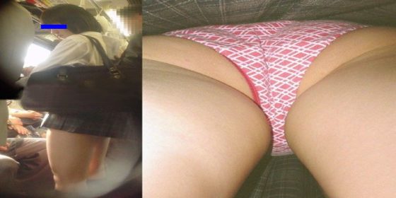 挑発JK逆さ撮りパンチラ
