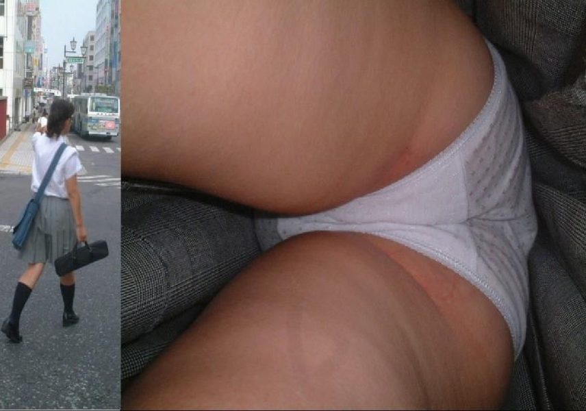 女子校生逆さ撮り＋かわいいお顔もしっかりチェック！2画面パンチラ